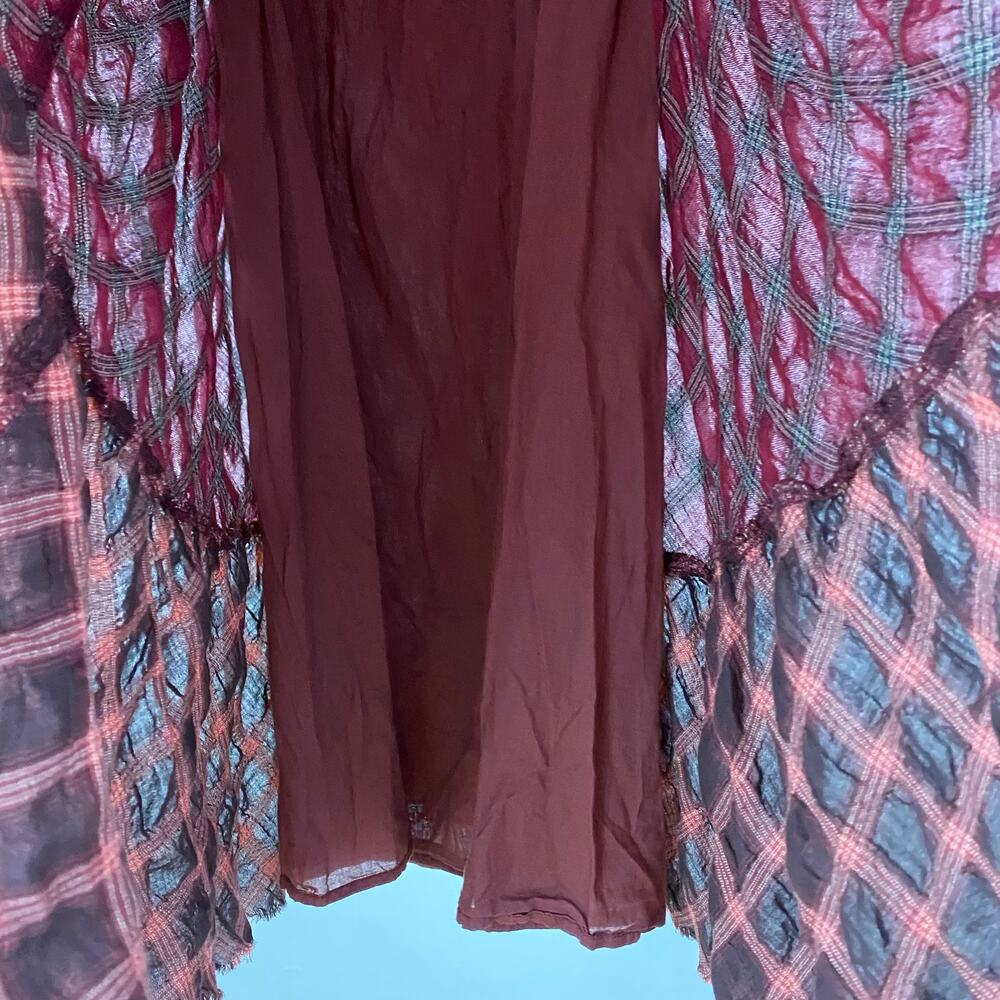 Free People Prairie Dreams Maxi Skirt - Wine Combo - Size 2 - Picture 9 of 11